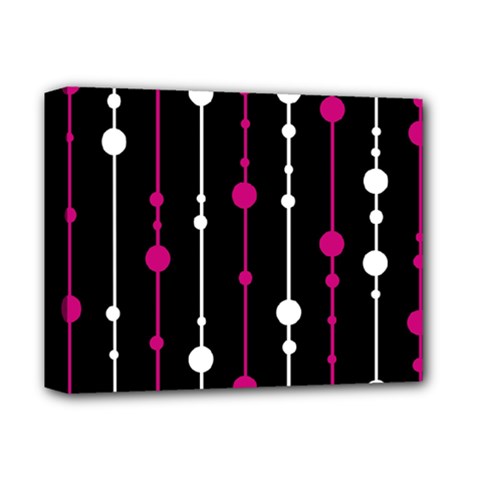 Magenta White And Black Pattern Deluxe Canvas 14  X 11  by Valentinaart
