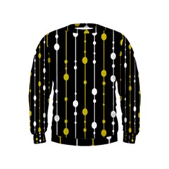 Yellow, Black And White Pattern Kids  Sweatshirt