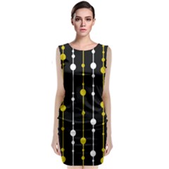 Yellow, Black And White Pattern Classic Sleeveless Midi Dress by Valentinaart