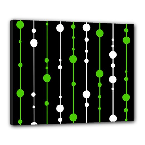 Green, White And Black Pattern Canvas 20  X 16 