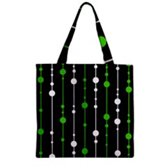 Green, White And Black Pattern Zipper Grocery Tote Bag by Valentinaart