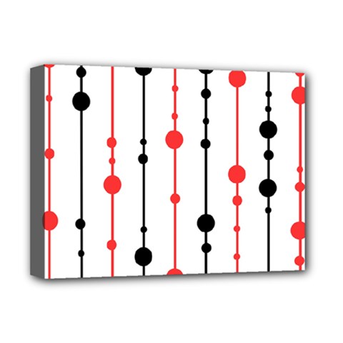 Red, Black And White Pattern Deluxe Canvas 16  X 12   by Valentinaart