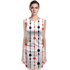 Red, Black And White Pattern Classic Sleeveless Midi Dress by Valentinaart