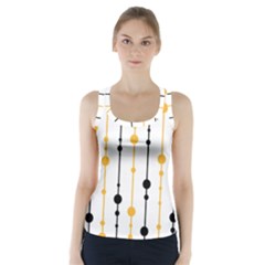 Yellow, Black And White Pattern Racer Back Sports Top by Valentinaart