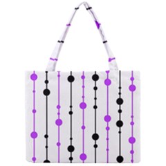 Purple, White And Black Pattern Mini Tote Bag by Valentinaart