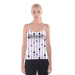 Purple, White And Black Pattern Spaghetti Strap Top by Valentinaart