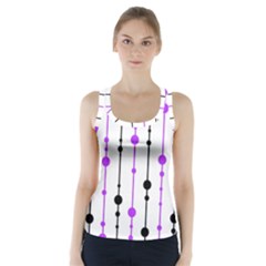 Purple, White And Black Pattern Racer Back Sports Top by Valentinaart