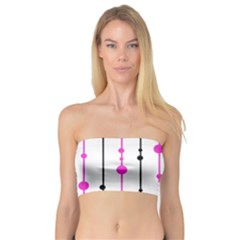 Magenta, Black And White Pattern Bandeau Top by Valentinaart