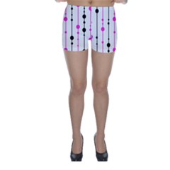 Magenta, Black And White Pattern Skinny Shorts by Valentinaart