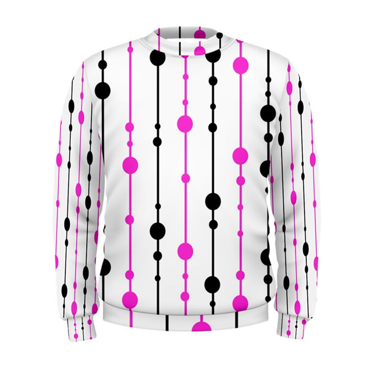 Magenta, black and white pattern Men s Sweatshirt