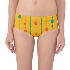 Yellow, Green And Red Pattern Mid-waist Bikini Bottoms by Valentinaart