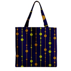 Deep Blue, Orange And Yellow Pattern Zipper Grocery Tote Bag by Valentinaart