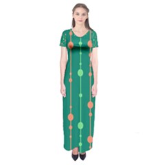 Green Pattern Short Sleeve Maxi Dress by Valentinaart