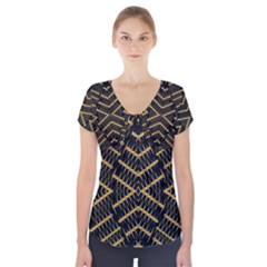 Art Digital (16)gfetju Short Sleeve Front Detail Top