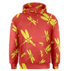 Red And Yellow Dragonflies Pattern Men s Pullover Hoodie by Valentinaart