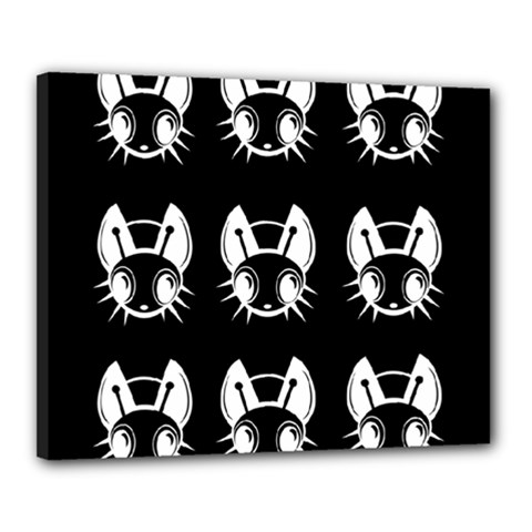 White And Black Fireflies  Canvas 20  X 16  by Valentinaart