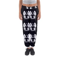 White And Black Fireflies  Women s Jogger Sweatpants by Valentinaart