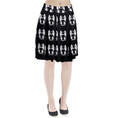 White And Black Fireflies  Pleated Mesh Skirt by Valentinaart