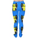 Yellow and blue firefies Women s Tights View2