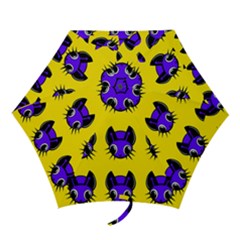 Blue And Yellow Fireflies Mini Folding Umbrellas by Valentinaart