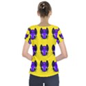 Blue and yellow fireflies Short Sleeve Front Detail Top View2