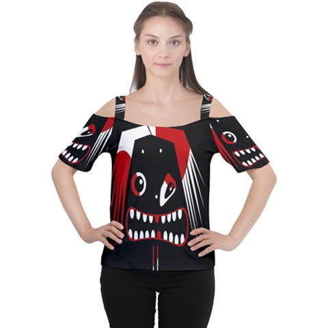 Zombie Face Women s Cutout Shoulder Tee by Valentinaart