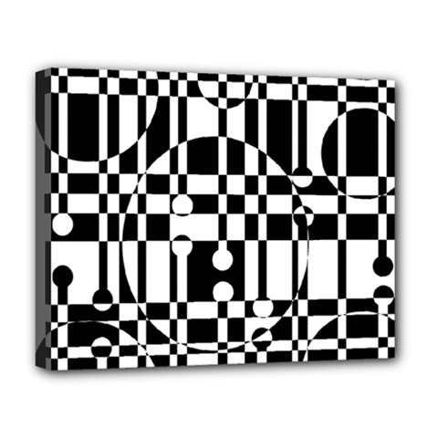 Black And White Pattern Deluxe Canvas 20  X 16   by Valentinaart