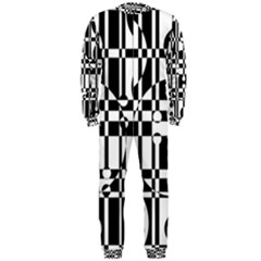 Black And White Pattern Onepiece Jumpsuit (men)  by Valentinaart