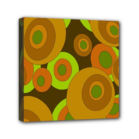 Brown pattern Mini Canvas 6  x 6 