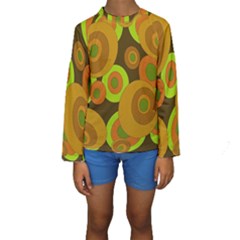 Brown Pattern Kid s Long Sleeve Swimwear by Valentinaart