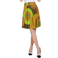 Brown pattern A-Line Skirt