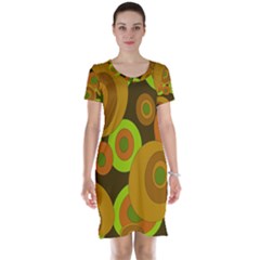 Brown Pattern Short Sleeve Nightdress by Valentinaart
