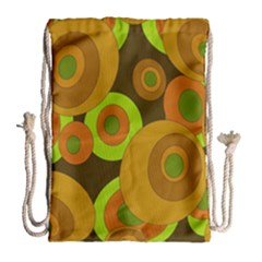 Brown pattern Drawstring Bag (Large)