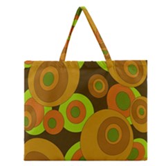 Brown pattern Zipper Large Tote Bag