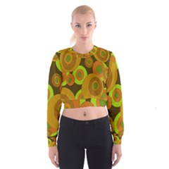 Brown pattern Women s Cropped Sweatshirt