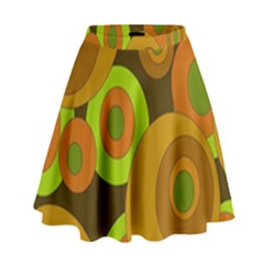 Brown pattern High Waist Skirt