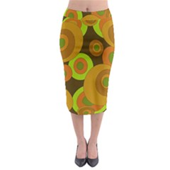 Brown pattern Midi Pencil Skirt
