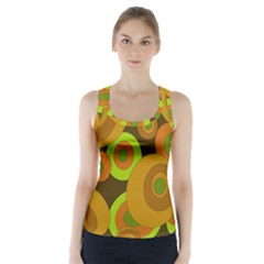 Brown pattern Racer Back Sports Top