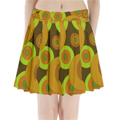 Brown pattern Pleated Mini Mesh Skirt