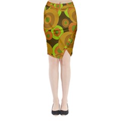 Brown pattern Midi Wrap Pencil Skirt