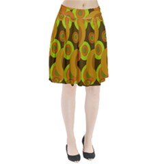 Brown pattern Pleated Mesh Skirt