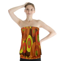 Orange Pattern Strapless Top by Valentinaart