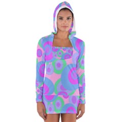 Pink Pattern Women s Long Sleeve Hooded T-shirt