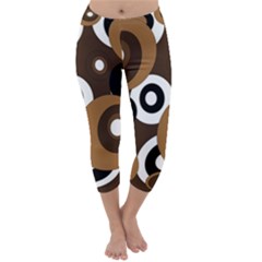 Brown Pattern Capri Winter Leggings 