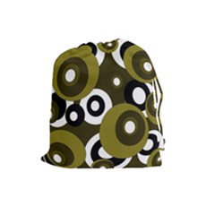 Green pattern Drawstring Pouches (Large) 