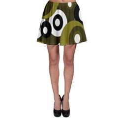 Green pattern Skater Skirt