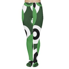 Green Pattern Women s Tights by Valentinaart