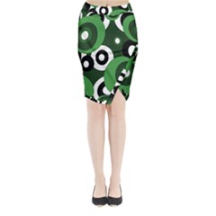 Green Pattern Midi Wrap Pencil Skirt by Valentinaart