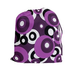 Purple Pattern Drawstring Pouches (xxl) by Valentinaart