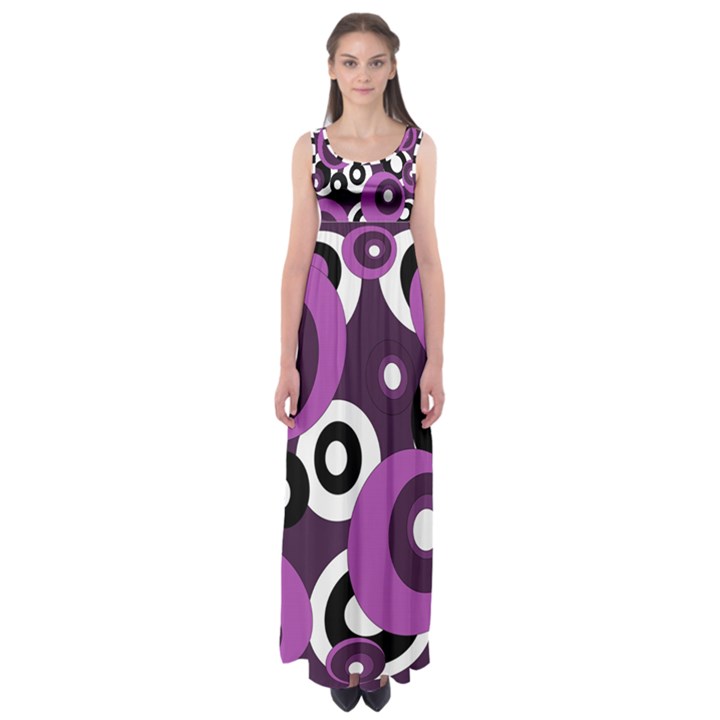 Purple pattern Empire Waist Maxi Dress